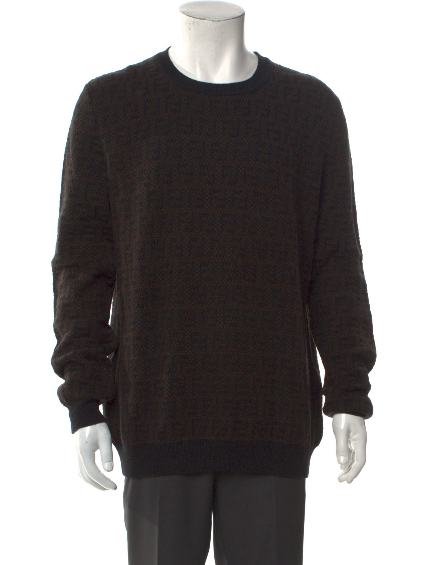 Fendi Zucca FF Logo Crew Neck Pullover