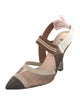 Fendi Zucca FF Logo Mesh Slingback Pumps