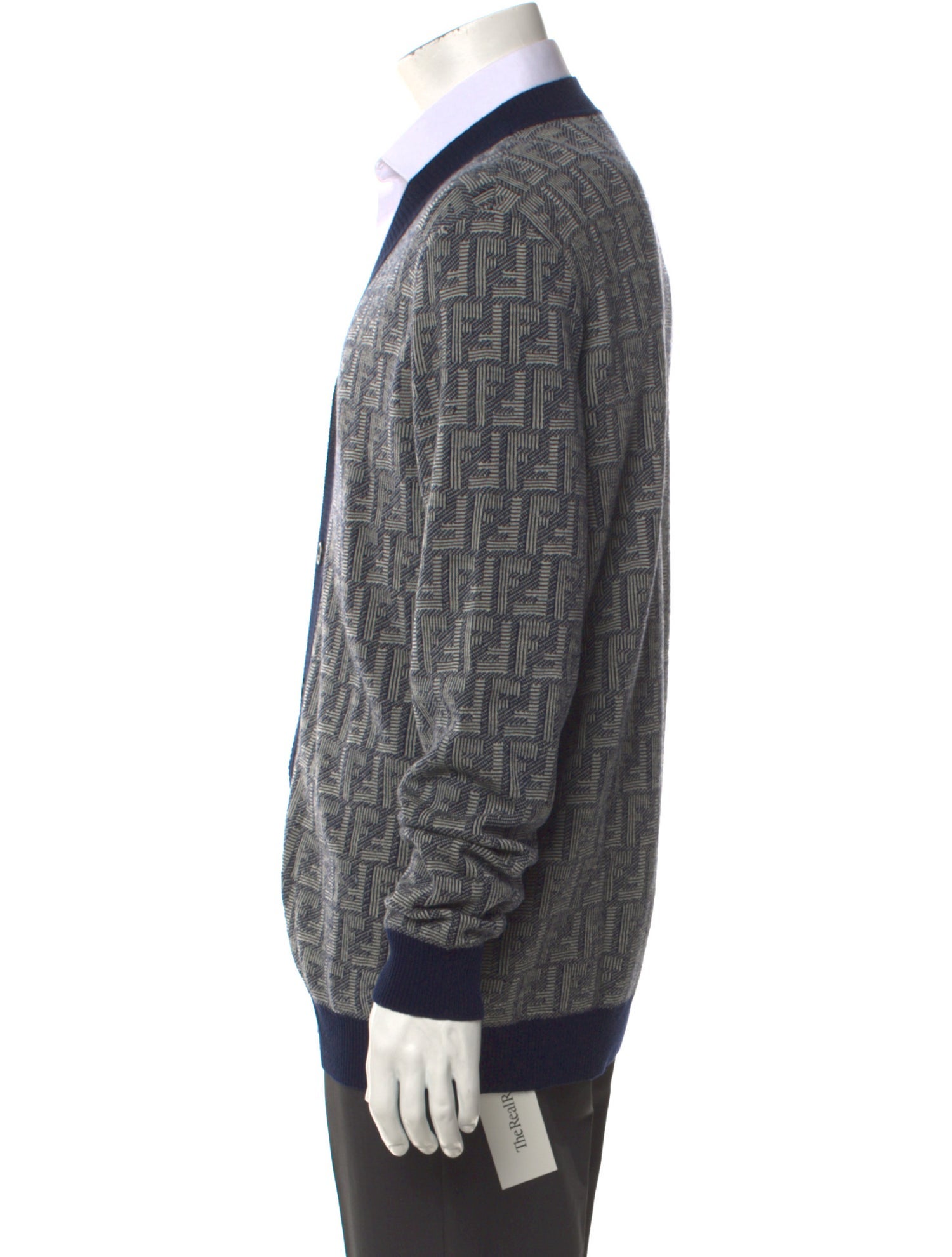 Fendi Zucca FF Logo Wool Cardigan