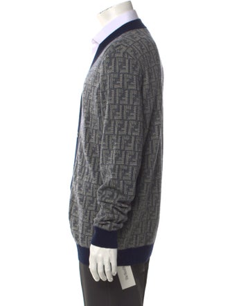 Fendi Zucca FF Logo Wool Cardigan