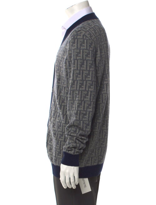 Fendi Zucca FF Logo Wool Cardigan