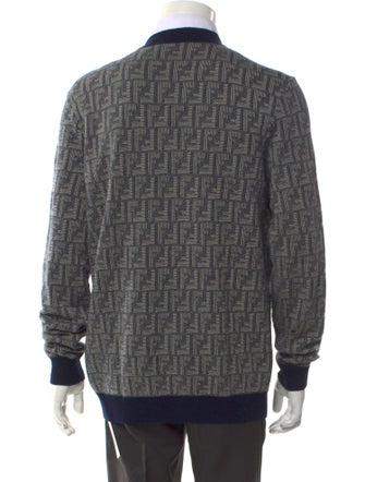 Fendi Zucca FF Logo Wool Cardigan