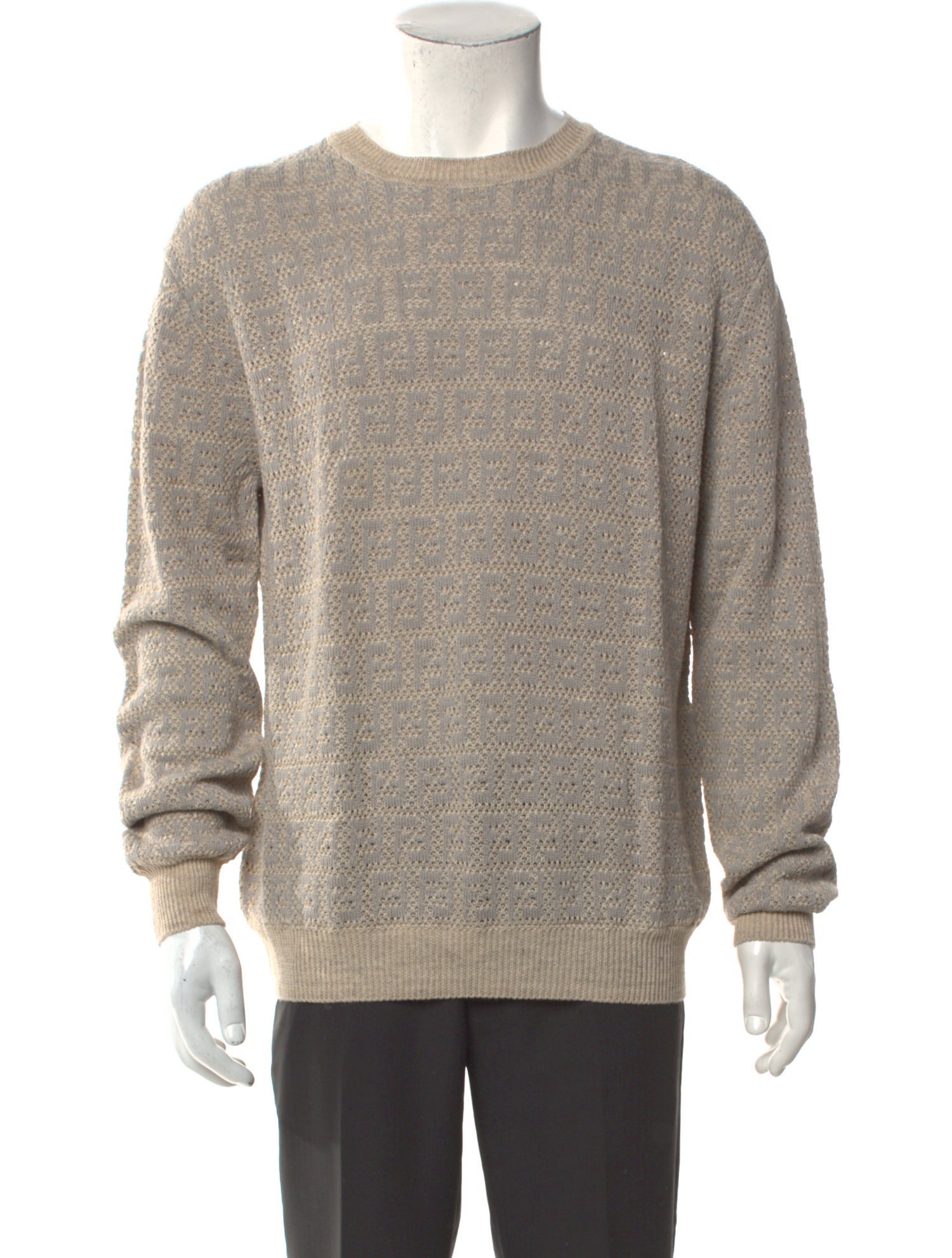 Fendi Zucchino FF Logo Linen Pullover