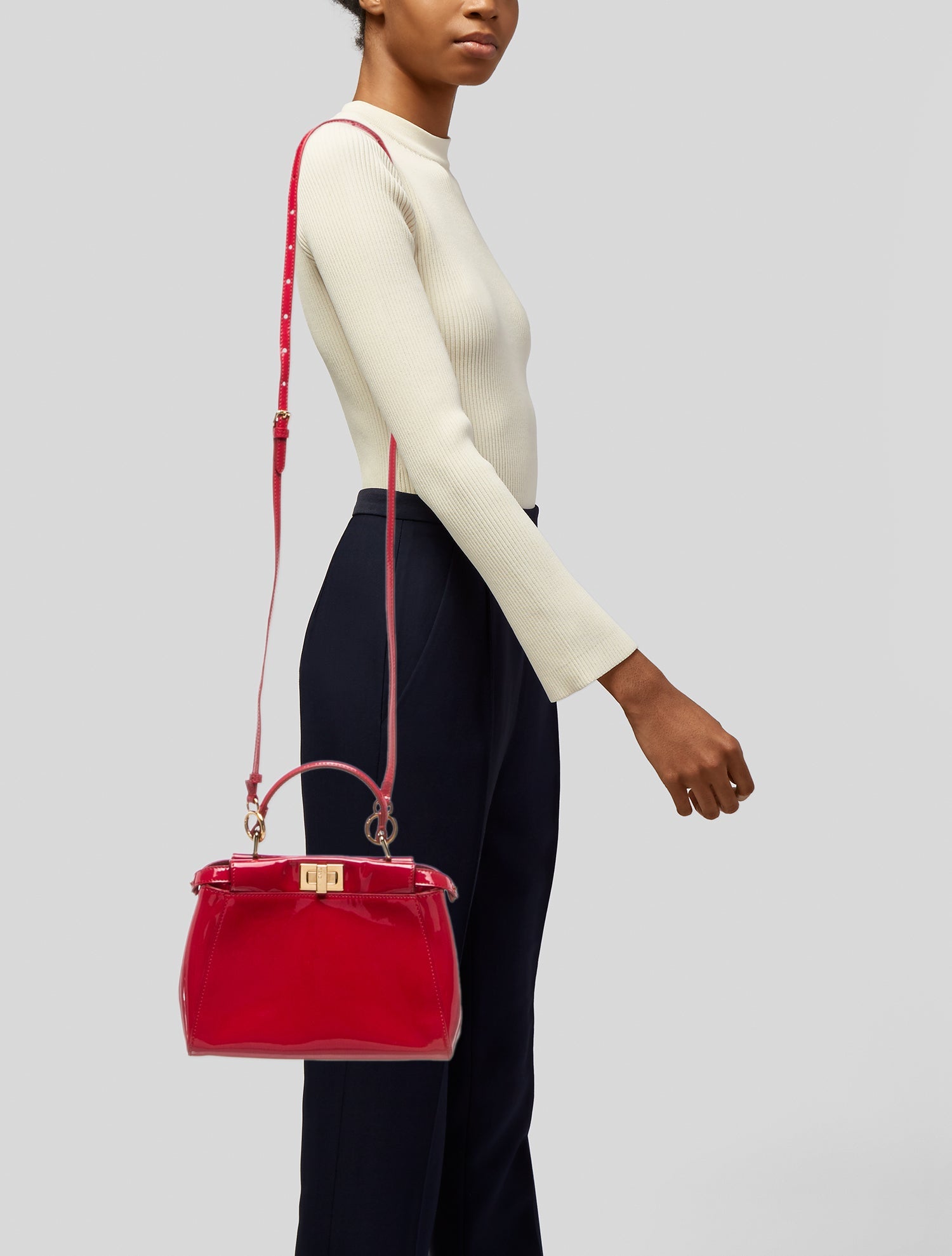 Fendi Patent Leather Peekaboo Mini