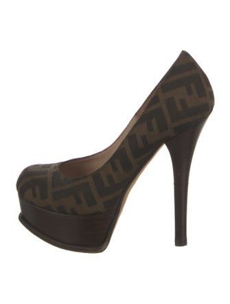Fendi Zucca FF Logo Canvas Pumps