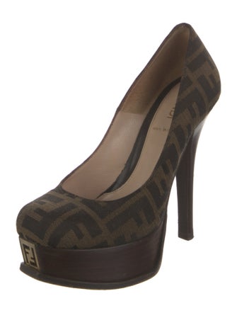 Fendi Zucca FF Logo Canvas Pumps