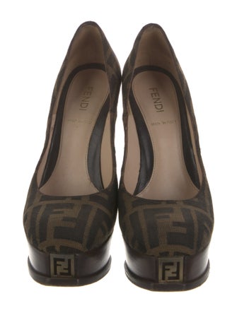 Fendi Zucca FF Logo Canvas Pumps