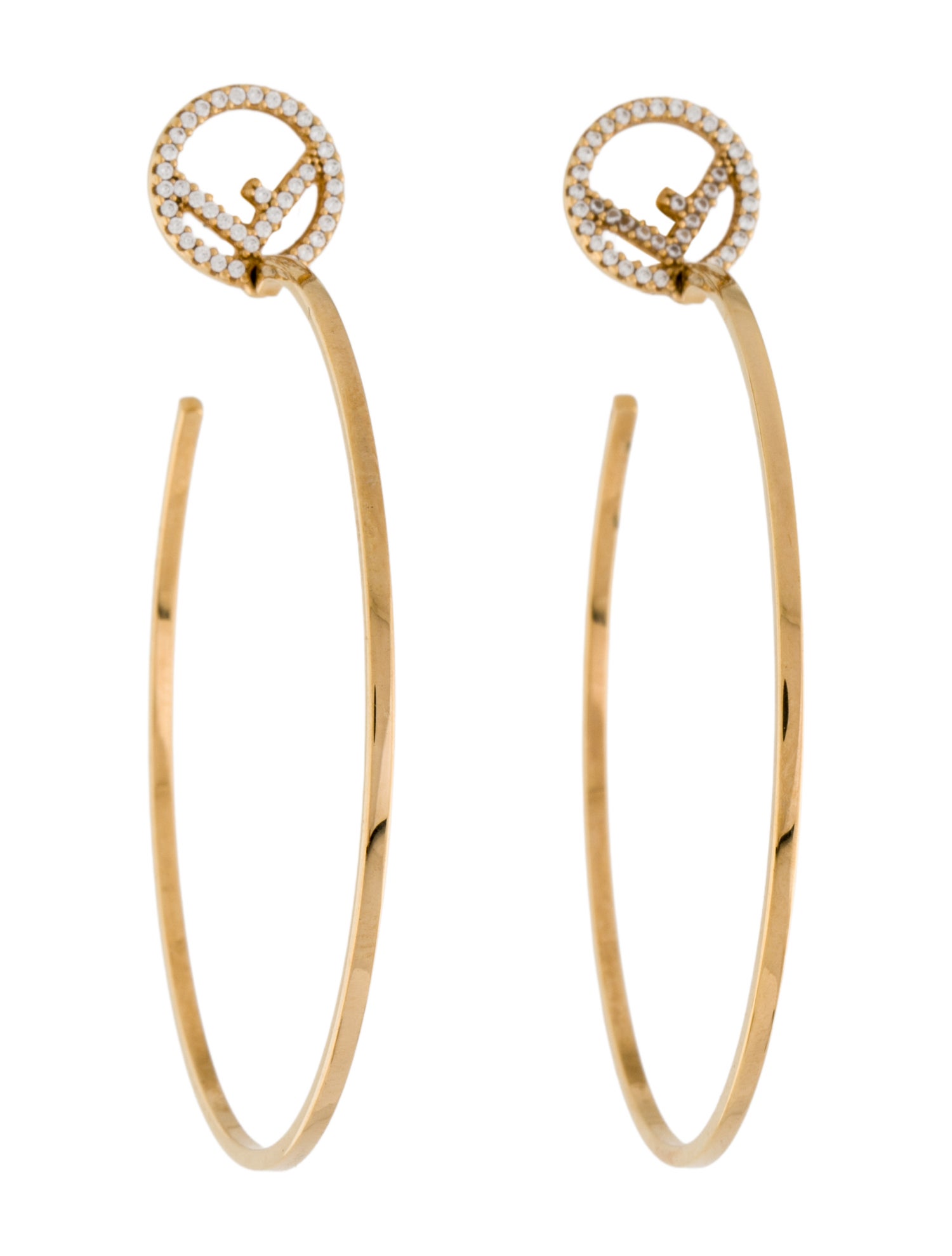 Fendi Crystal 'F' Is Fendi Hoop Earrings