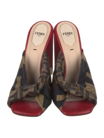 Fendi Zucca FF Logo Printed Slides