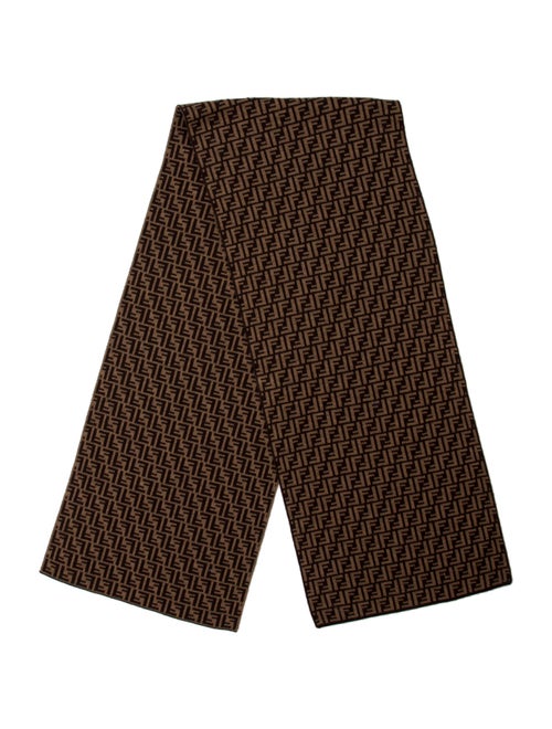 Fendi Wool Zucca FF Logo Scarf