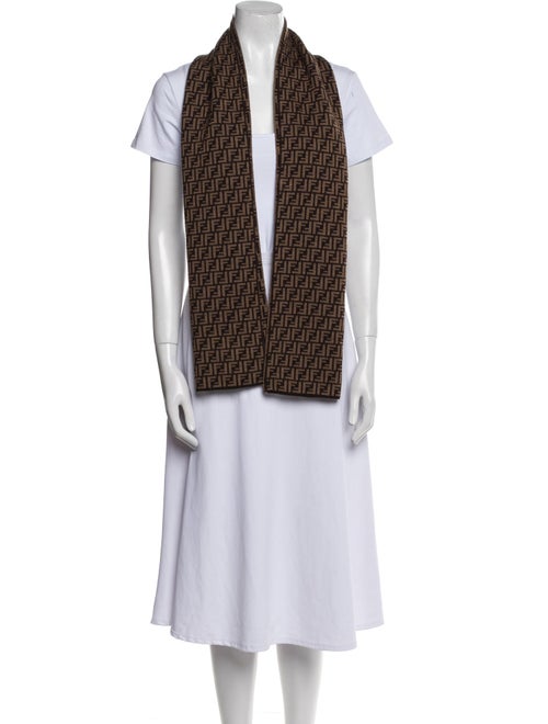Fendi Wool Zucca FF Logo Scarf