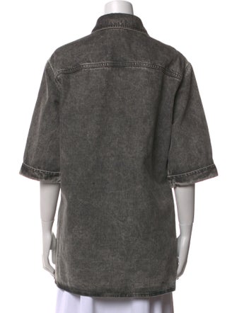Fendi Three-Quarter Sleeve Button-Up Top