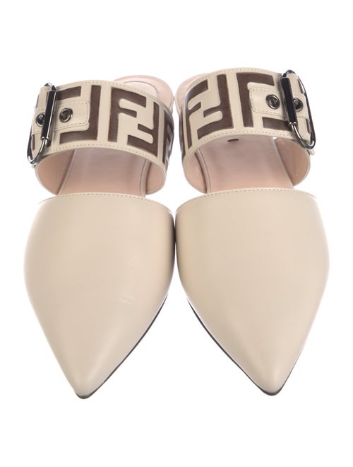 Fendi Zucca FF Logo Leather Mules