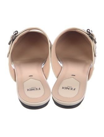 Fendi Zucca FF Logo Leather Mules