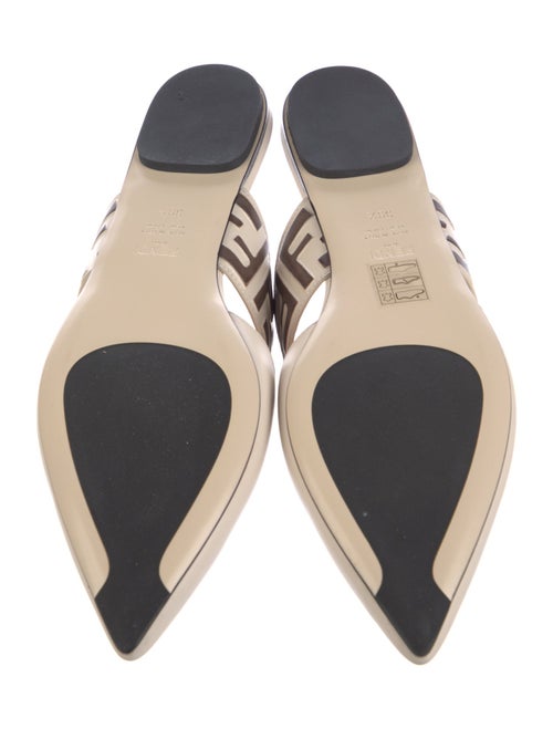 Fendi Zucca FF Logo Leather Mules