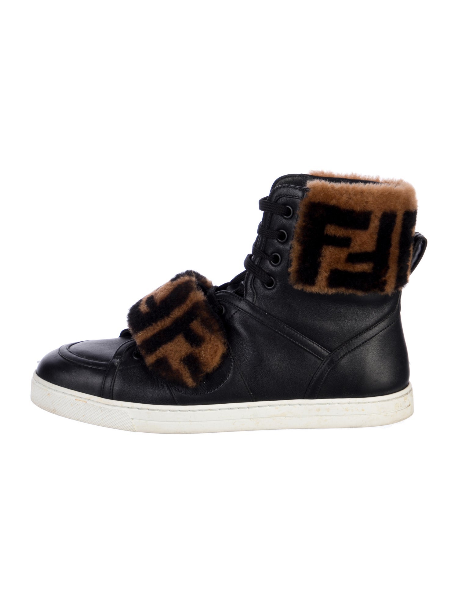 Fendi Zucca FF Logo Leather Sneakers