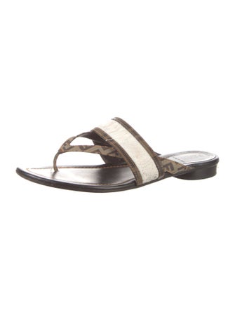 Fendi Canvas Animal Print Slides