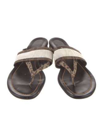 Fendi Canvas Animal Print Slides