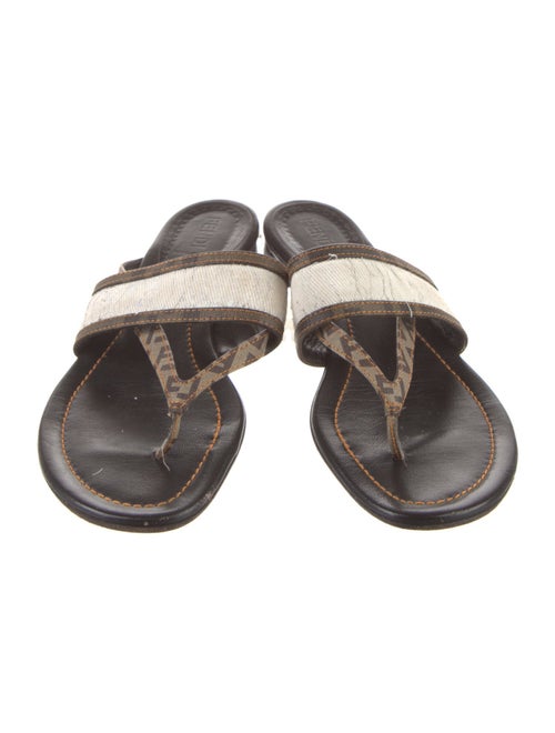 Fendi Canvas Animal Print Slides