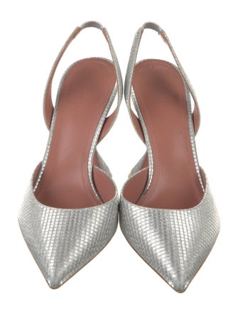 Fendi Leather Animal Print Slingback Pumps