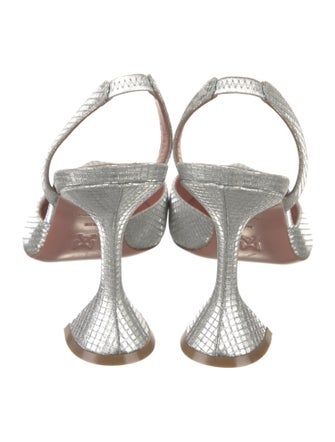 Fendi Leather Animal Print Slingback Pumps