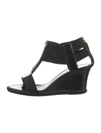Fendi Patent Leather T-Strap Sandals