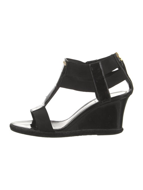 Fendi Patent Leather T-Strap Sandals
