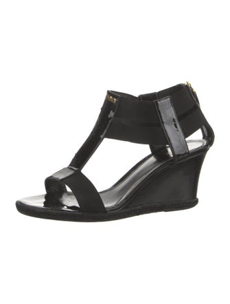 Fendi Patent Leather T-Strap Sandals