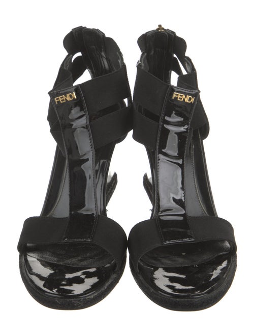 Fendi Patent Leather T-Strap Sandals