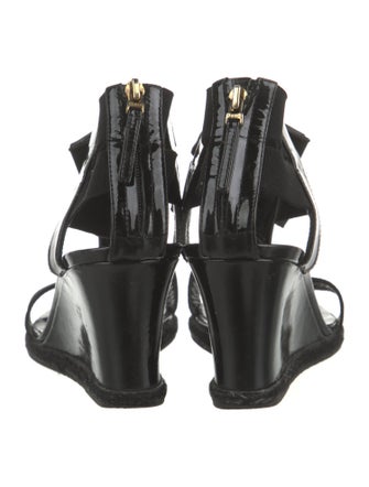 Fendi Patent Leather T-Strap Sandals
