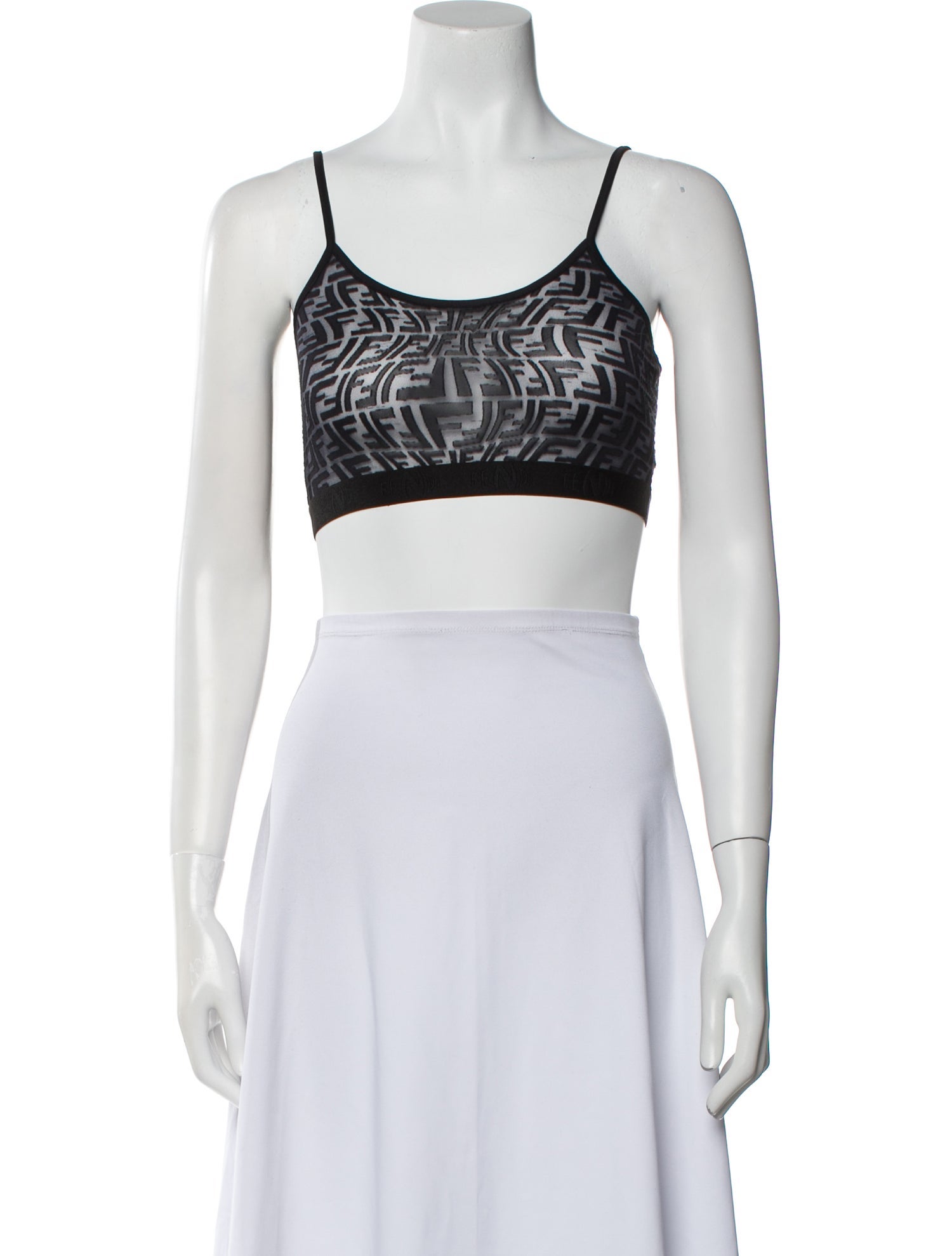 Fendi Printed Scoop Neck Crop Top