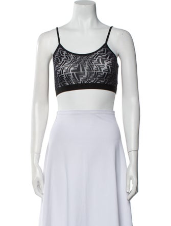 Fendi Printed Scoop Neck Crop Top