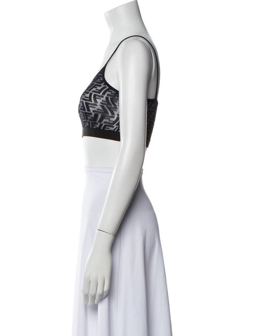 Fendi Printed Scoop Neck Crop Top