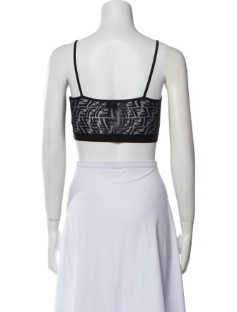 Fendi Printed Scoop Neck Crop Top