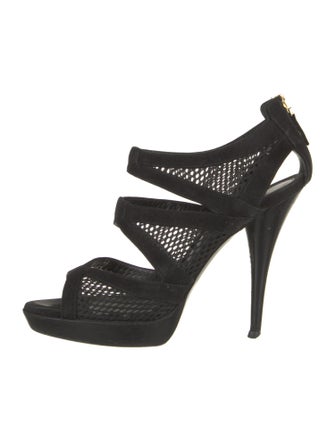 Fendi Suede Mesh Accents Pumps