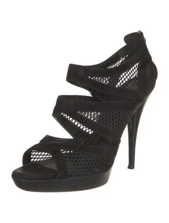 Fendi Suede Mesh Accents Pumps