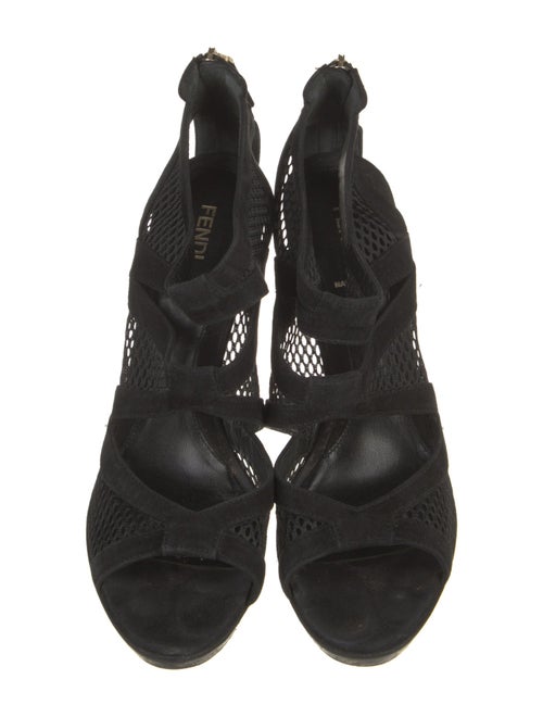 Fendi Suede Mesh Accents Pumps