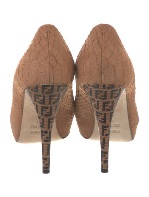 Fendi Zucca FF Logo Snakeskin Pumps