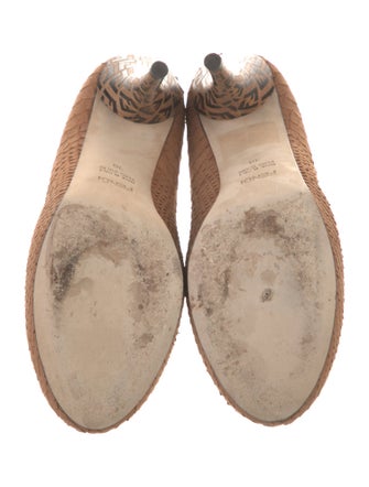Fendi Zucca FF Logo Snakeskin Pumps