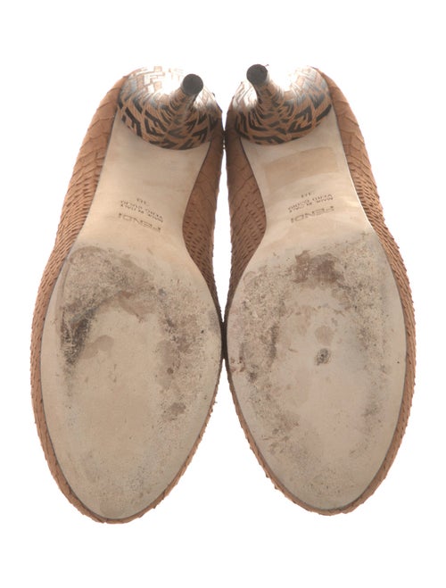 Fendi Zucca FF Logo Snakeskin Pumps