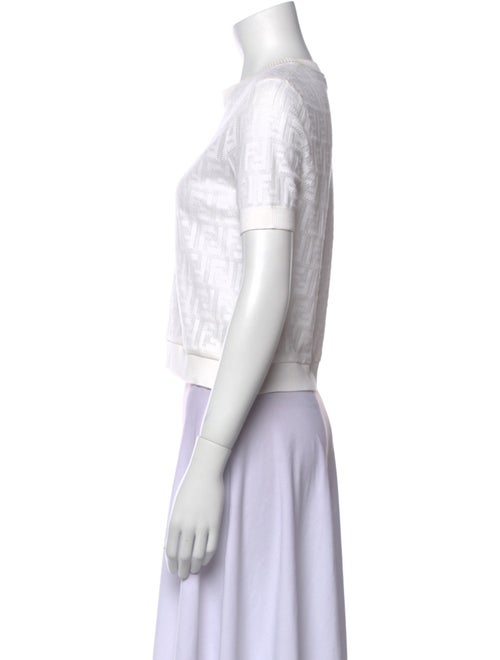 Fendi Crew Neck Short Sleeve Crop Top