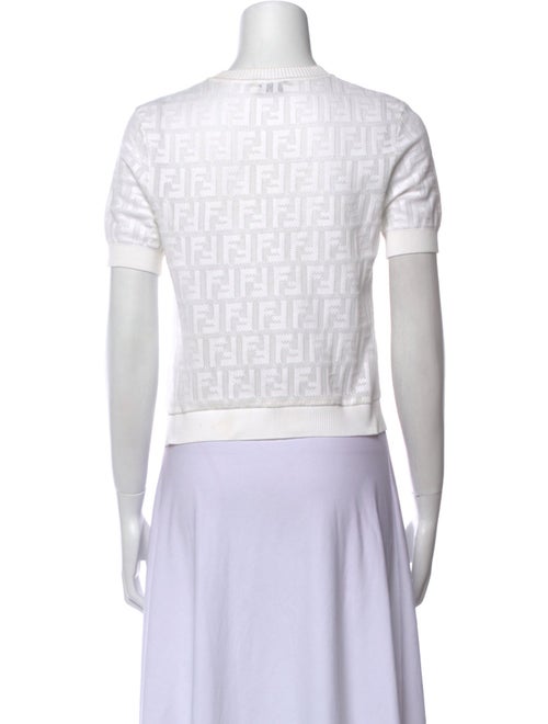 Fendi Crew Neck Short Sleeve Crop Top