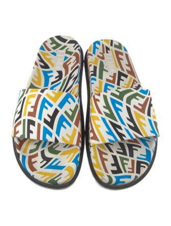 Fendi Zucca FF Logo Rubber Slides