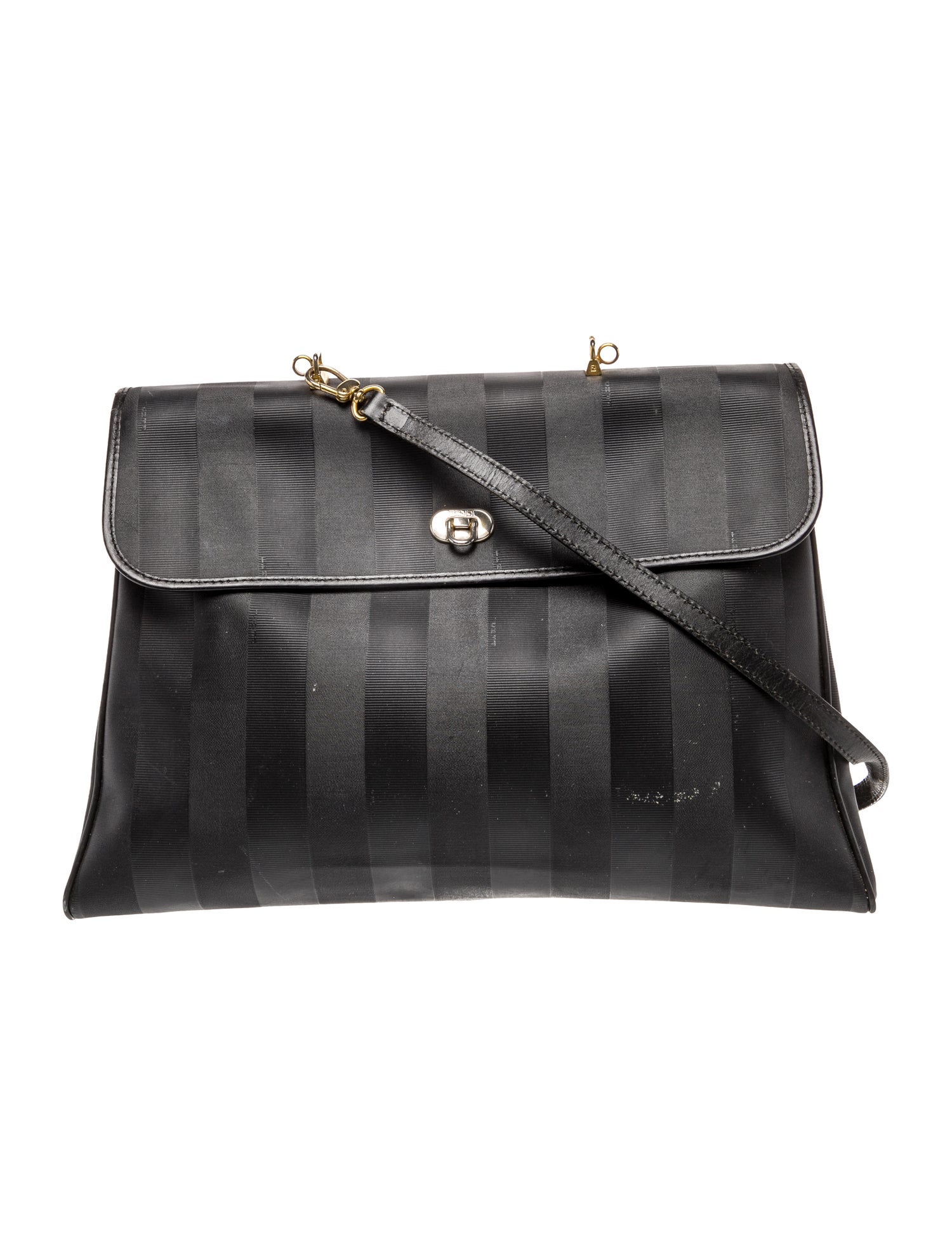 Fendi Pequin Shoulder Bag Vintage
