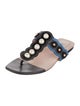Fendi Faux Pearl Accents Leather Slides