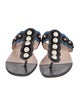 Fendi Faux Pearl Accents Leather Slides