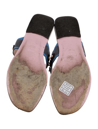 Fendi Faux Pearl Accents Leather Slides