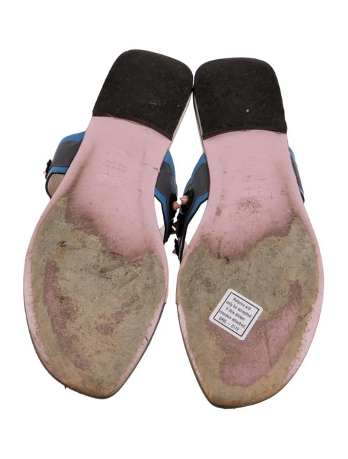 Fendi Faux Pearl Accents Leather Slides