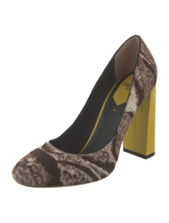 Fendi Ponyhair Animal Print Pumps