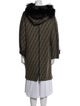 Fendi Virgin Wool Tweed Pattern Fur Coat